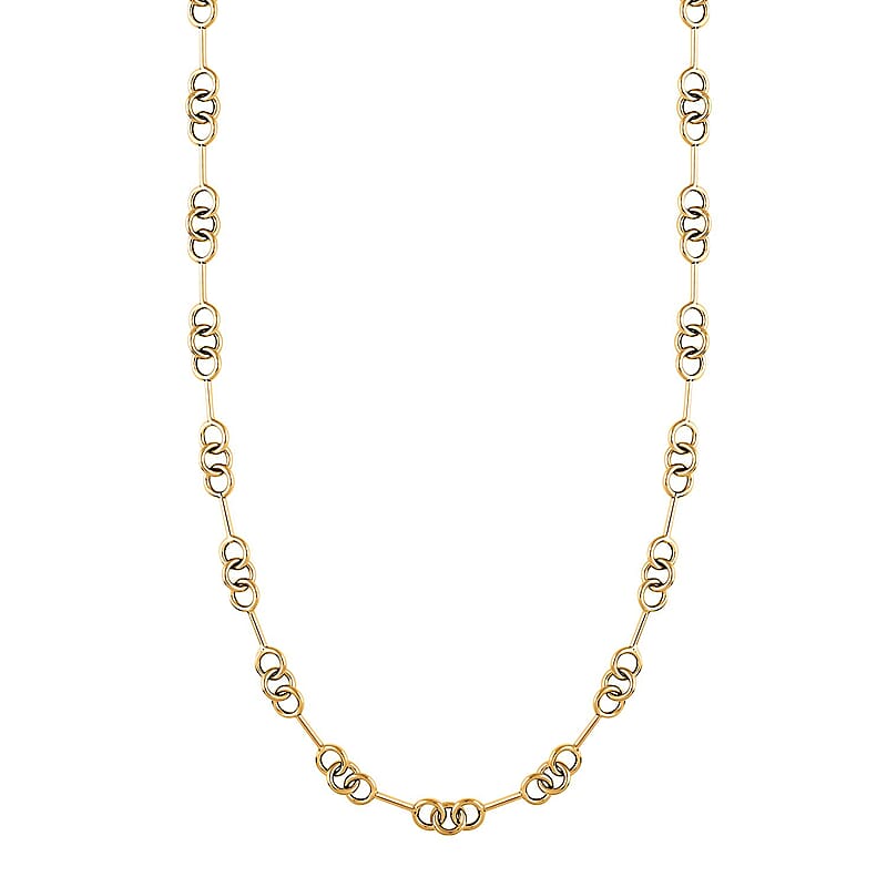 Italian 10K Yellow Gold Jolly Links Necklace 18-20 Inches 7.50 Grams