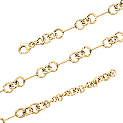 Italian 10K Yellow Gold Jolly Links Necklace 18-20 Inches 7.50 Grams