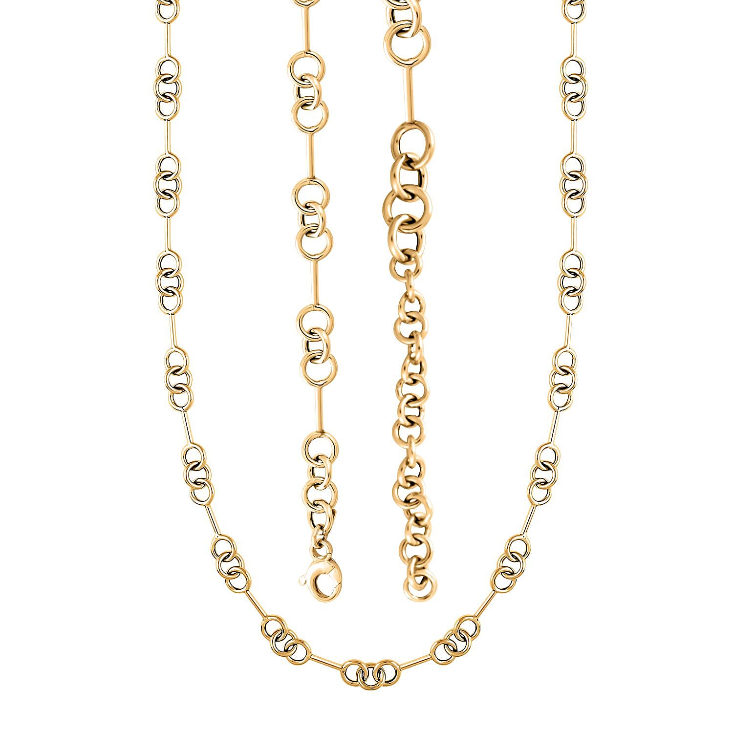 Italian 10K Yellow Gold Jolly Links Necklace 18-20 Inches 7.50 Grams