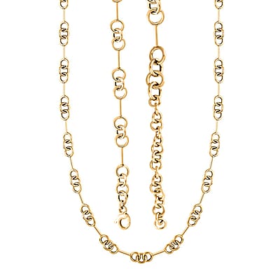 Italian 10K Yellow Gold Jolly Links Necklace 18-20 Inches 7.50 Grams