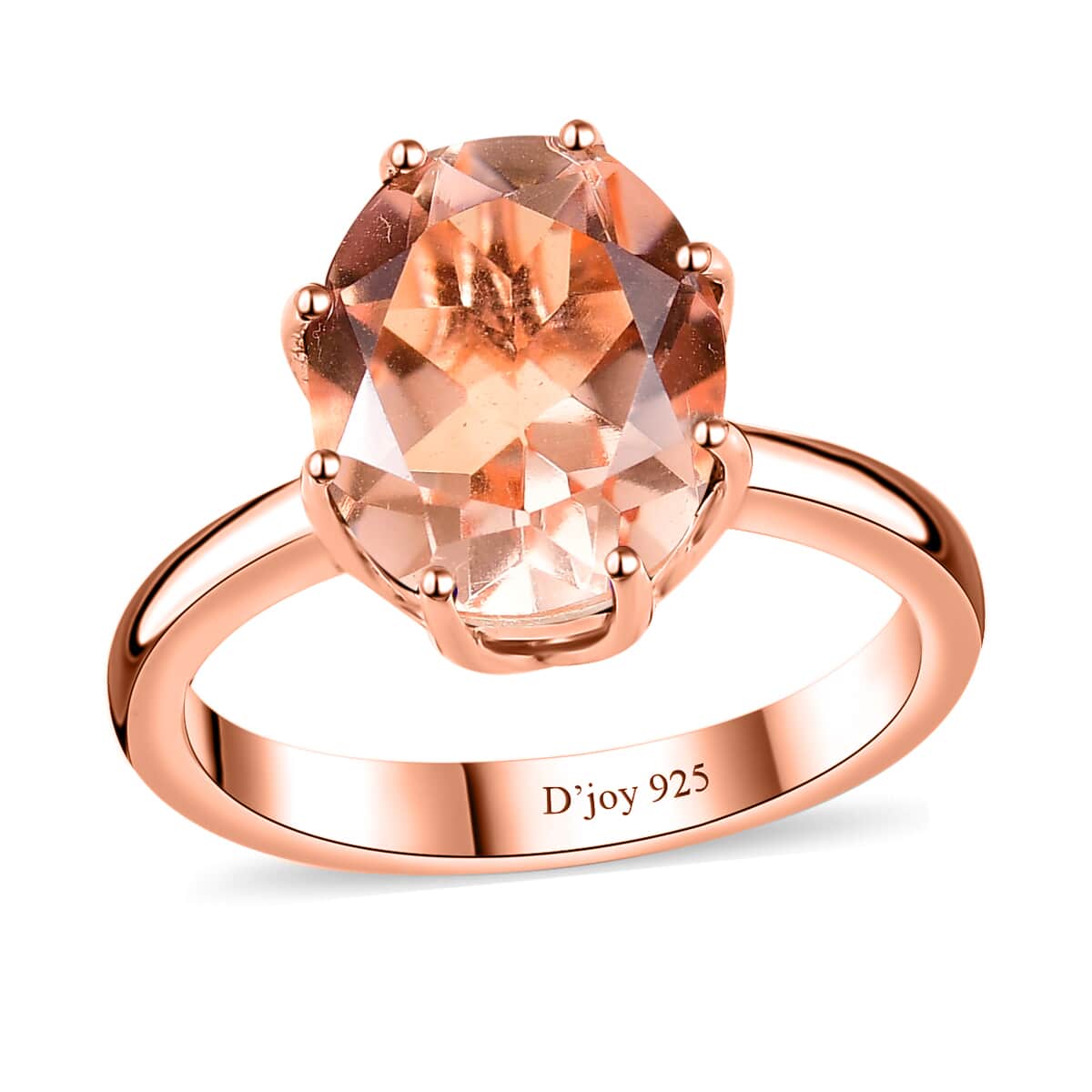 Morganique Quartz (Triplet) Solitaire Ring in 18K Vermeil Rose Gold Over Sterling Silver (Size 10.0) 5.10 ctw image number 0