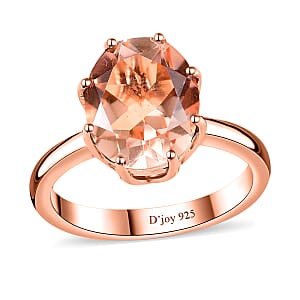 Morganique Quartz (Triplet) Solitaire Ring in 18K Vermeil Rose Gold Over Sterling Silver (Size 6.0) 5.10 ctw