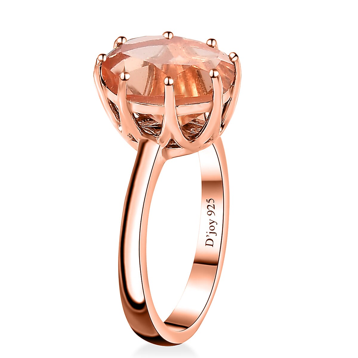 Morganique Quartz (Triplet) Solitaire Ring in 18K Vermeil Rose Gold Over Sterling Silver (Size 6.0) 5.10 ctw image number 3