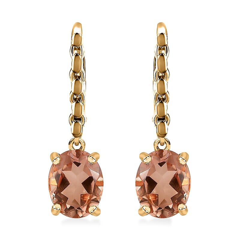 Morganique Quartz (Triplet) Lever Back Earrings in 18K Vermeil Yellow Gold Over Sterling Silver 5.40 ctw