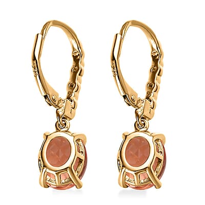 Morganique Quartz (Triplet) Lever Back Earrings in 18K Vermeil Yellow Gold Over Sterling Silver 5.40 ctw