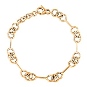 Italian 10K Yellow Gold Jolly Links Bracelet (7-8In) 3.5 Grams