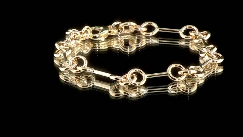 Italian 10K Yellow Gold Jolly Links Bracelet (7-8In) 3.5 Grams