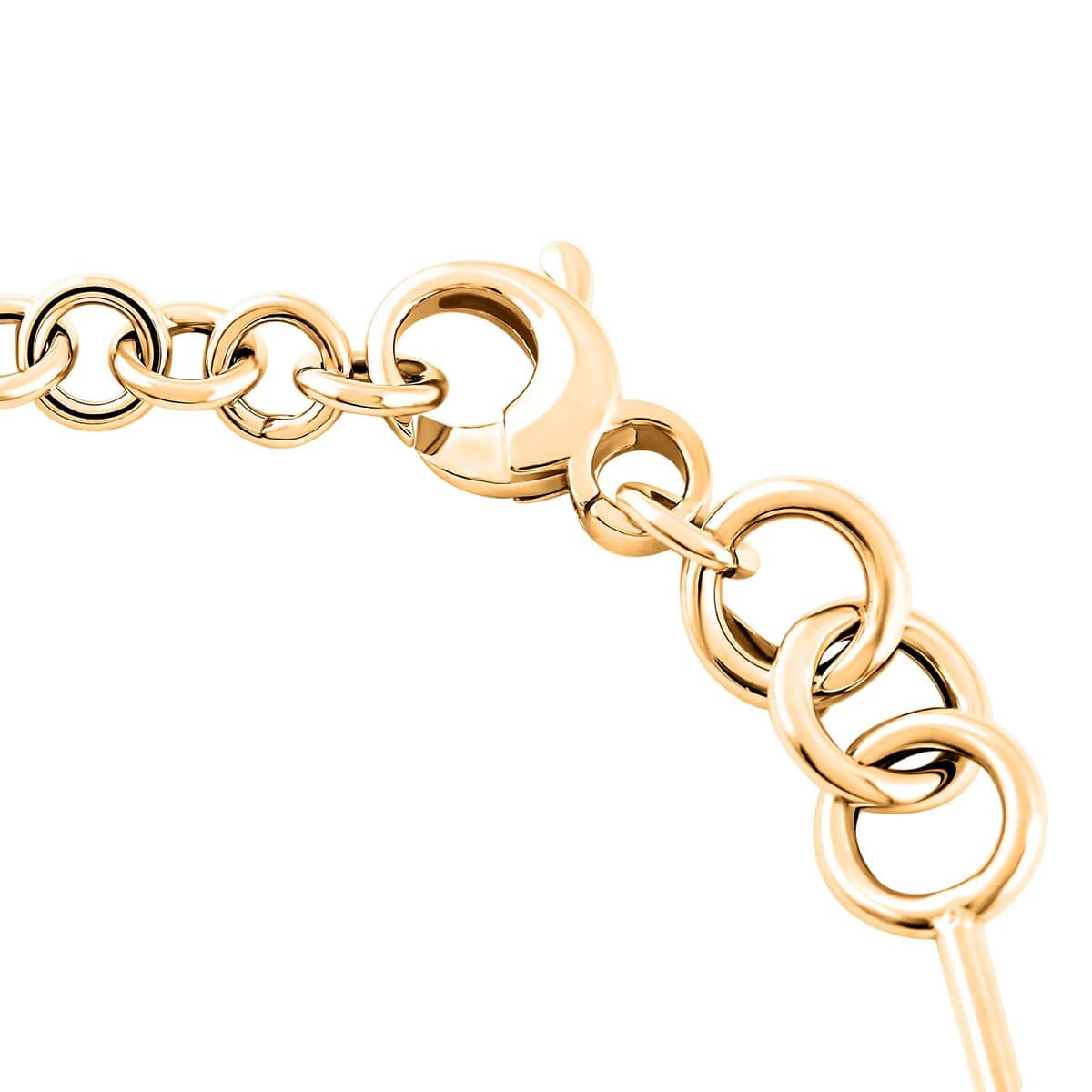 Italian 10K Yellow Gold Jolly Links Bracelet (7-8In) 3.5 Grams image number 2