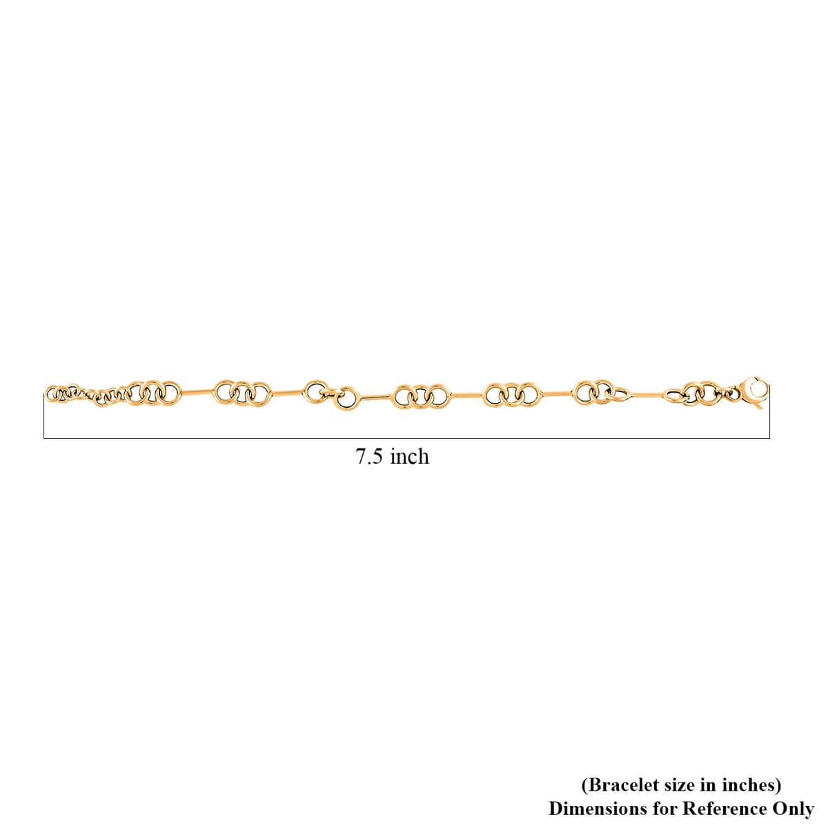 Italian 10K Yellow Gold Jolly Links Bracelet (7-8In) 3.5 Grams image number 3