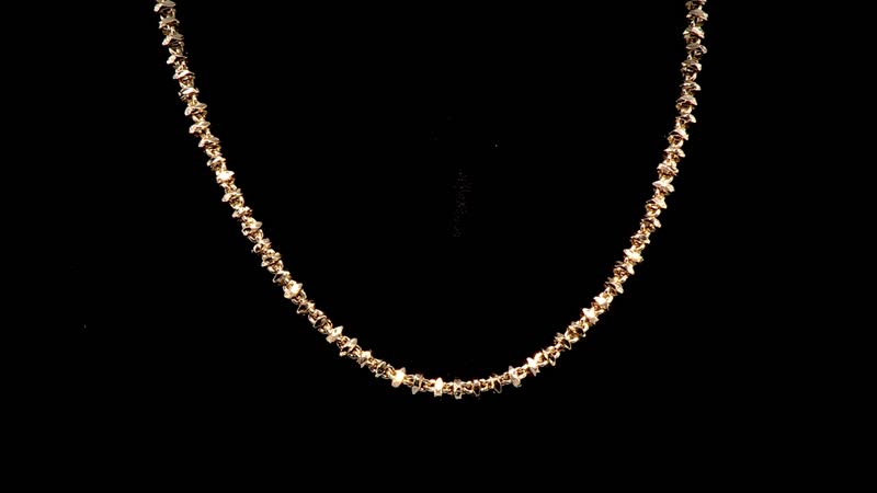 Italian Hammered Faceted Rolo Necklace in 10K Yellow Gold 15.13 Grams 18 Inches