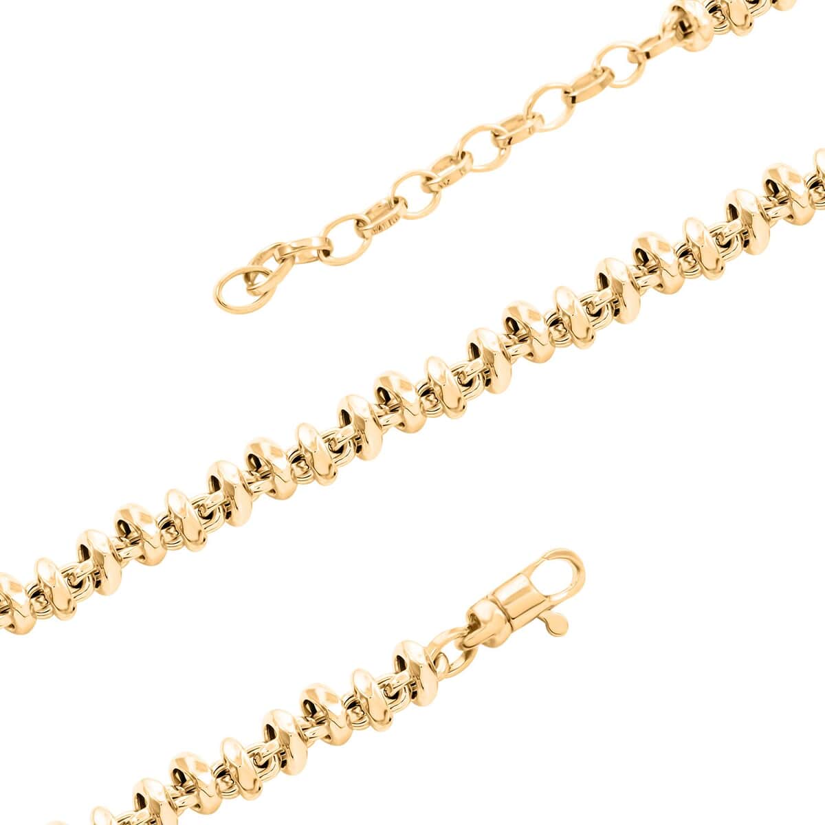 Italian Hammered Faceted Rolo Necklace in 10K Yellow Gold 15.13 Grams 18 Inches image number 2