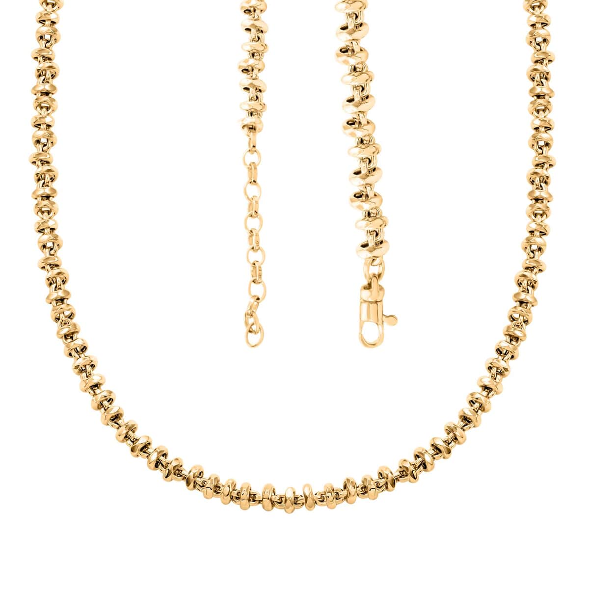 Italian Hammered Faceted Rolo Necklace in 10K Yellow Gold 15.13 Grams 18 Inches image number 3