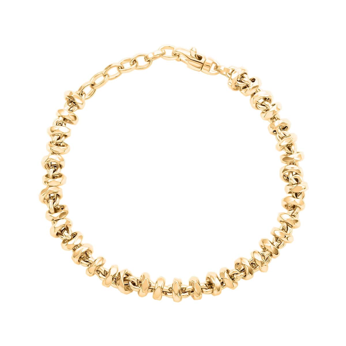 Italian Hammered Faceted Rolo Bracelet in 10K Yellow Gold (7.50 In) 6.60 Grams image number 0