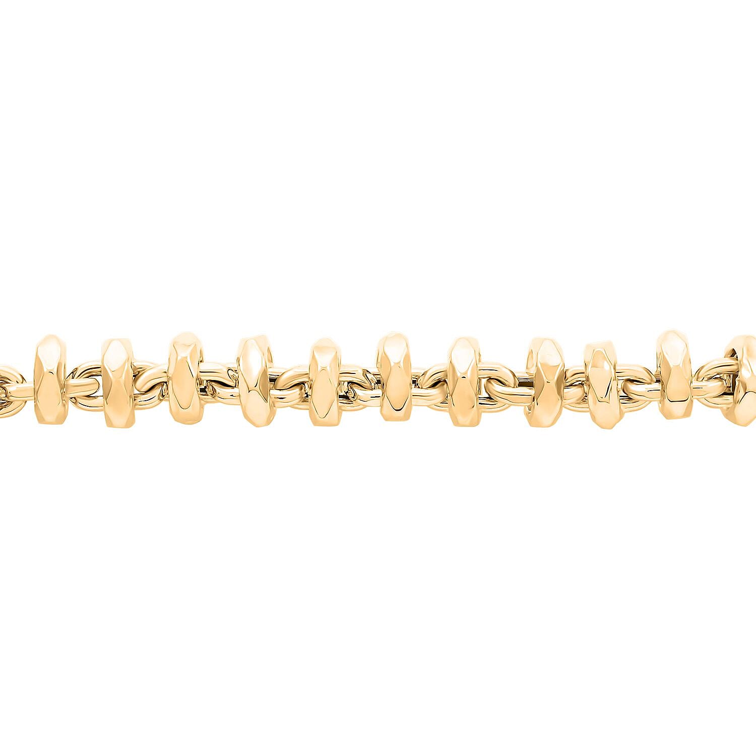Italian Hammered Faceted Rolo Bracelet in 10K Yellow Gold (7.50 In) 6.60 Grams