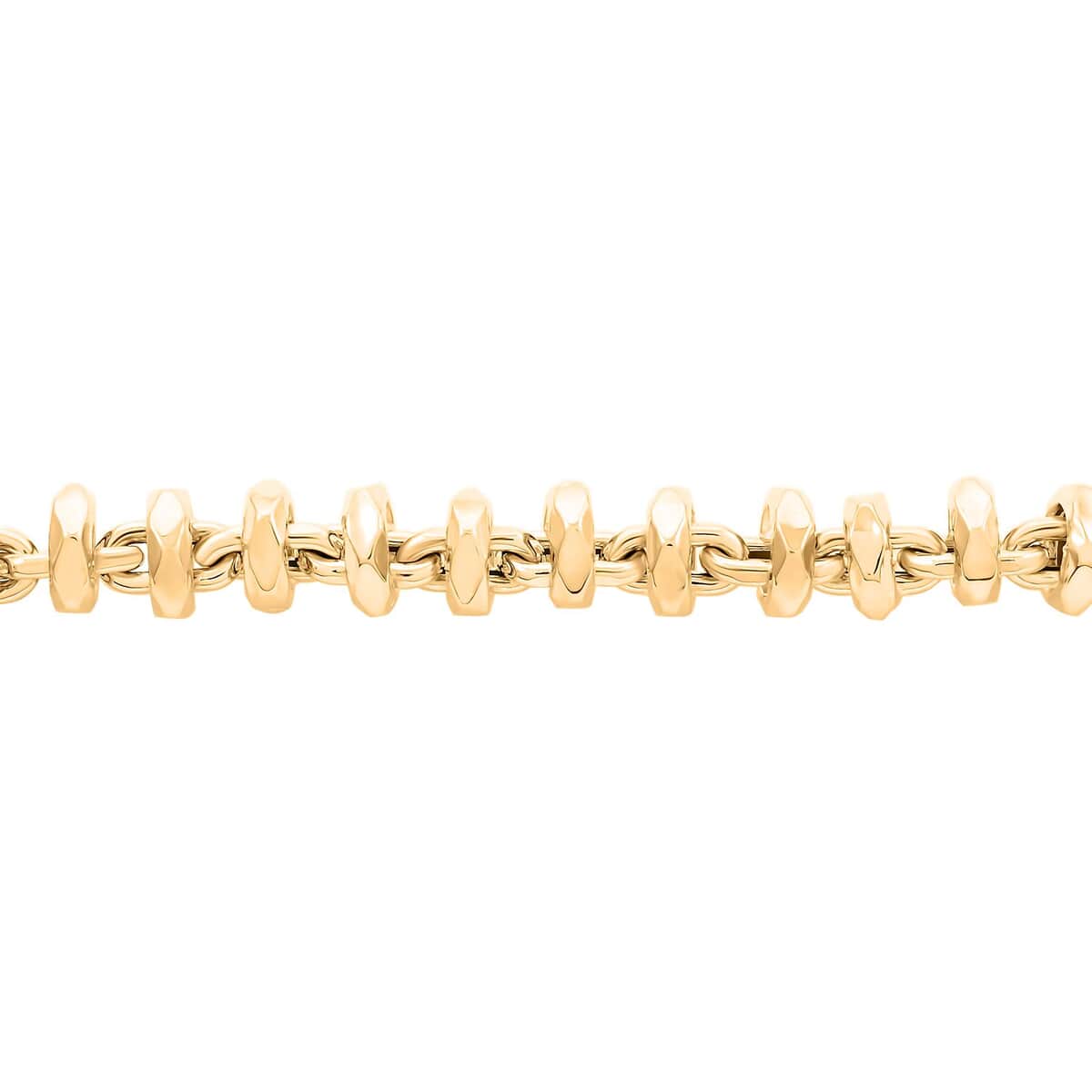 Italian Hammered Faceted Rolo Bracelet in 10K Yellow Gold (7.50 In) 6.60 Grams image number 2