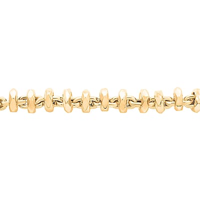 Italian Hammered Faceted Rolo Bracelet in 10K Yellow Gold (7.50 In) 6.60 Grams