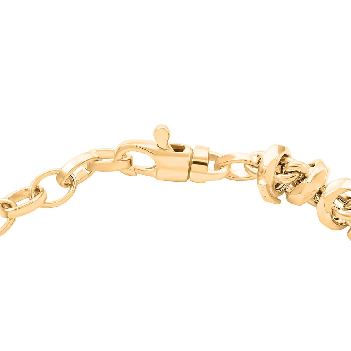 Italian Hammered Faceted Rolo Bracelet in 10K Yellow Gold (7.50 In) 6.60 Grams image number 3