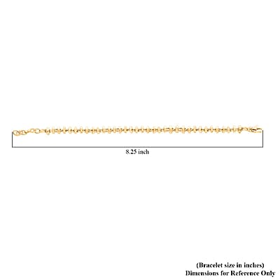 Italian Hammered Faceted Rolo Bracelet in 10K Yellow Gold (7.50 In) 6.60 Grams