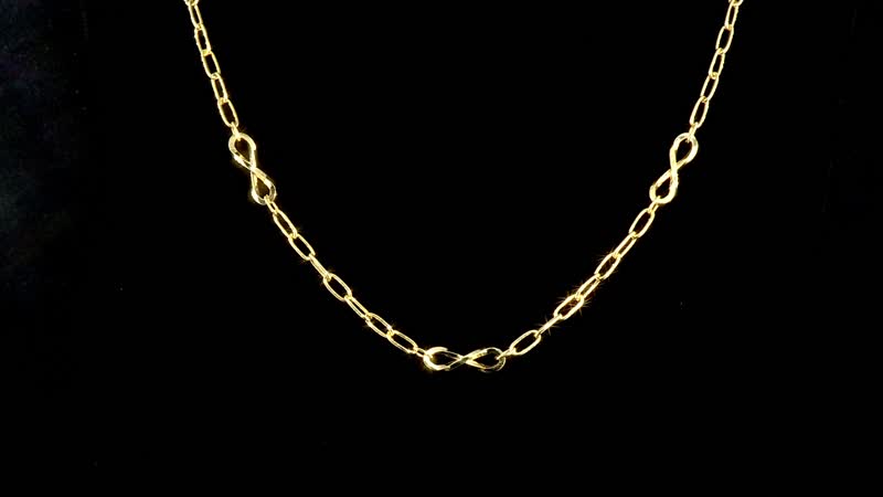 Italian Infinity Links Necklace in 10K Yellow Gold 4.94 Grams 20 Inches