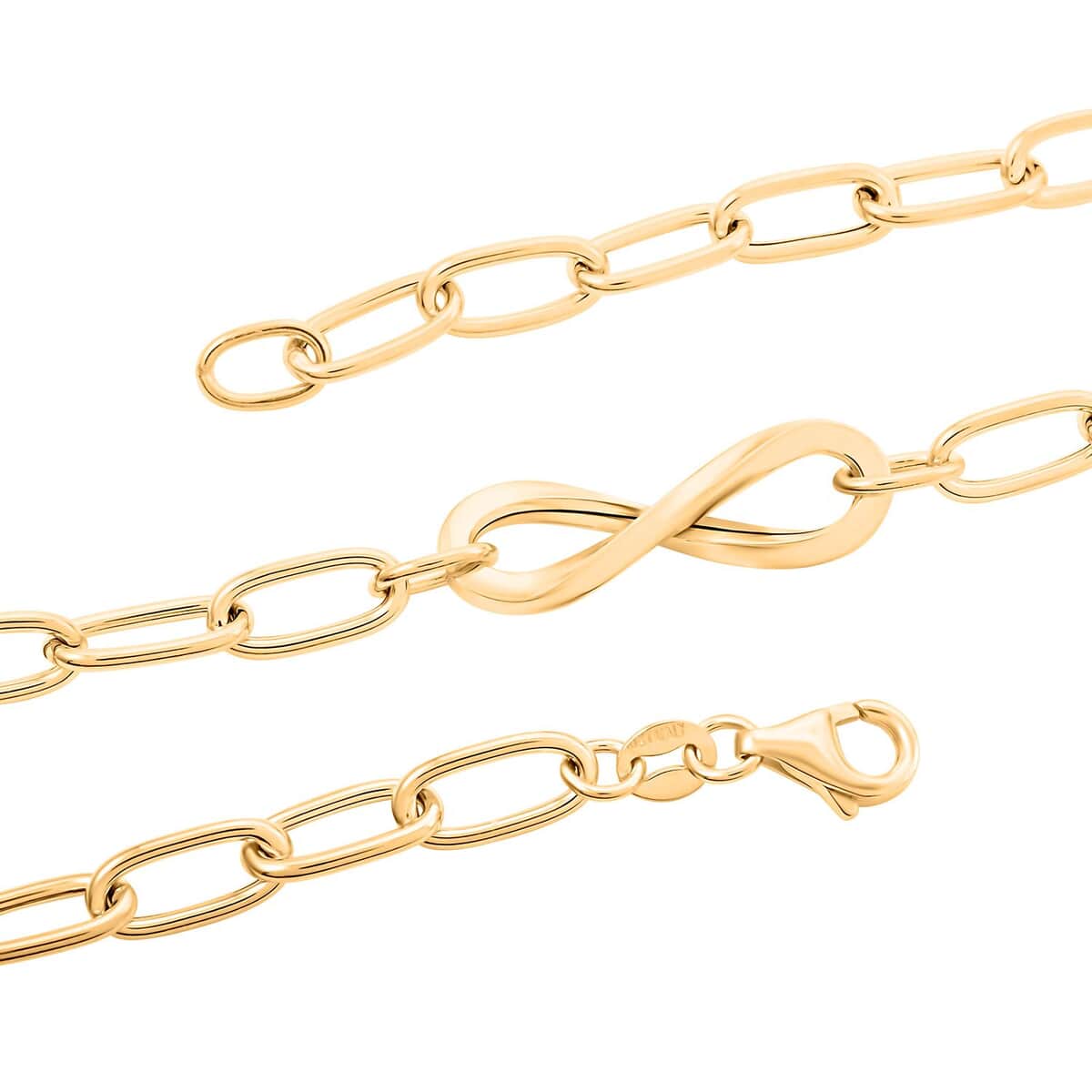 Italian Infinity Links Necklace in 10K Yellow Gold 4.94 Grams 20 Inches image number 2