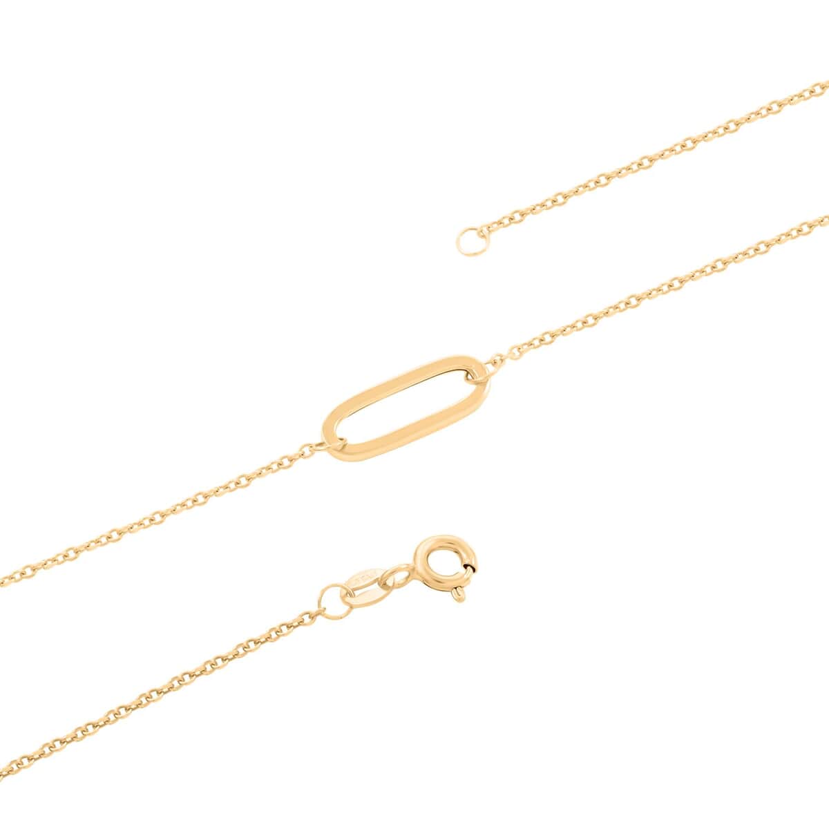 Italian Paperclip Station Necklace in 10K Yellow Gold 2.0 Grams 20 Inches image number 2