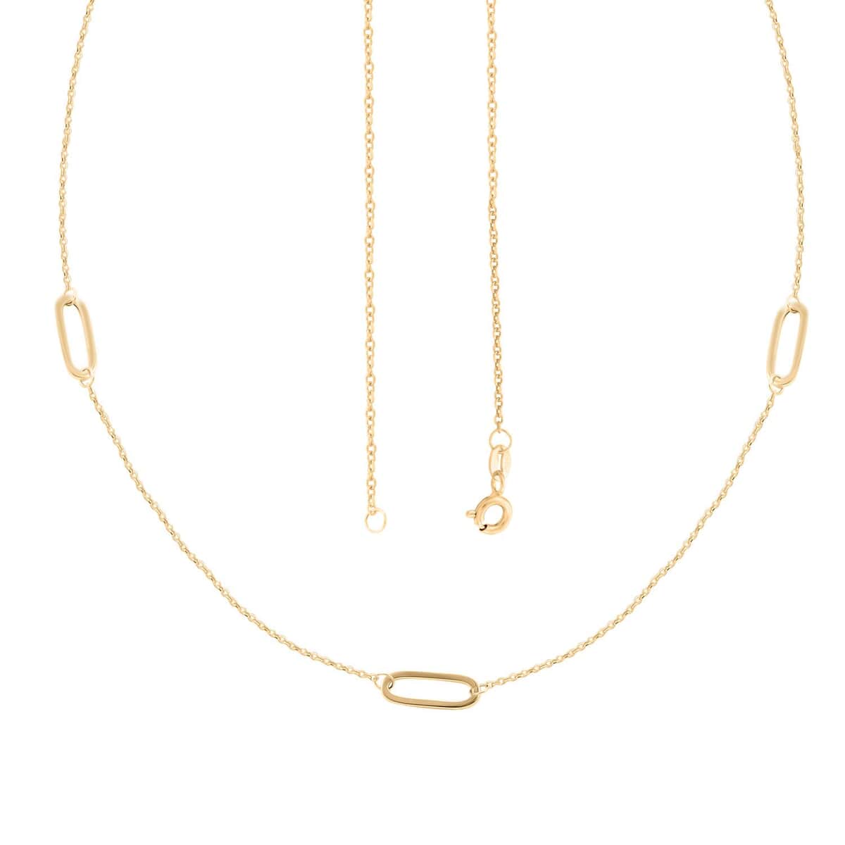 Italian Paperclip Station Necklace in 10K Yellow Gold 2.0 Grams 20 Inches image number 3