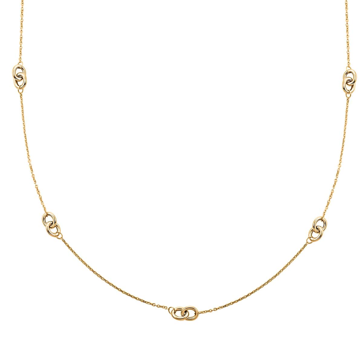 Italian Knot Stations Necklace in 10K Yellow Gold 2.20 Grams 20 Inches image number 0