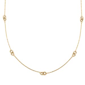 Italian Knot Stations Necklace in 10K Yellow Gold 2.20 Grams 20 Inches