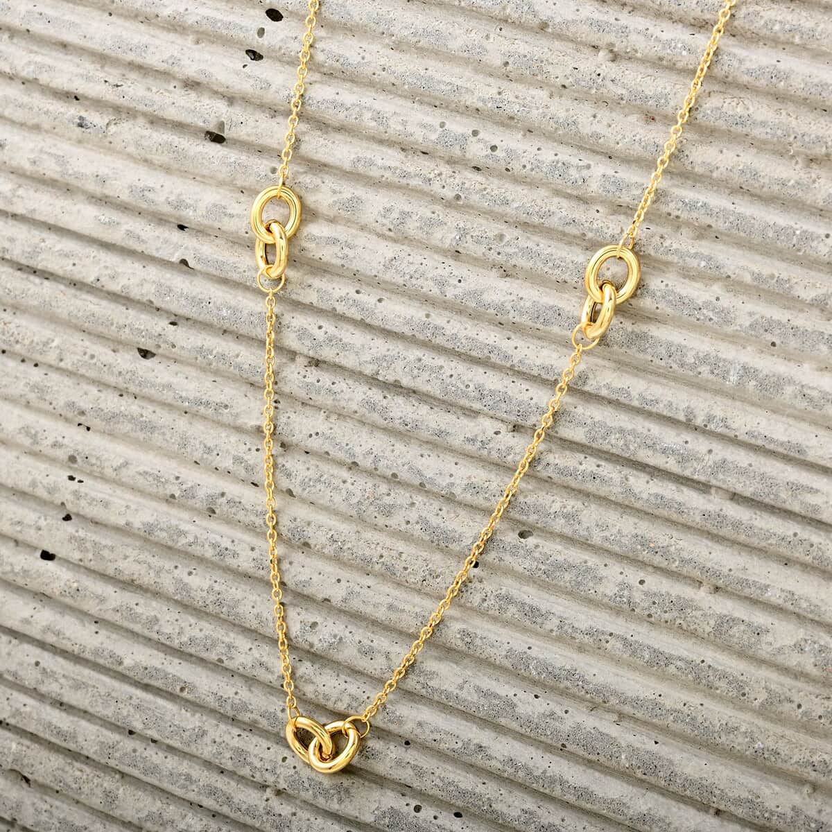 Italian Knot Stations Necklace in 10K Yellow Gold 2.20 Grams 20 Inches image number 1