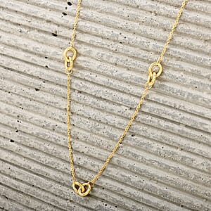 Italian Knot Stations Necklace in 10K Yellow Gold 2.20 Grams 20 Inches