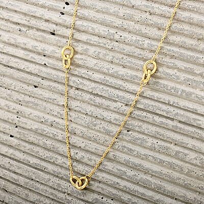 Italian Knot Stations Necklace in 10K Yellow Gold 2.20 Grams 20 Inches