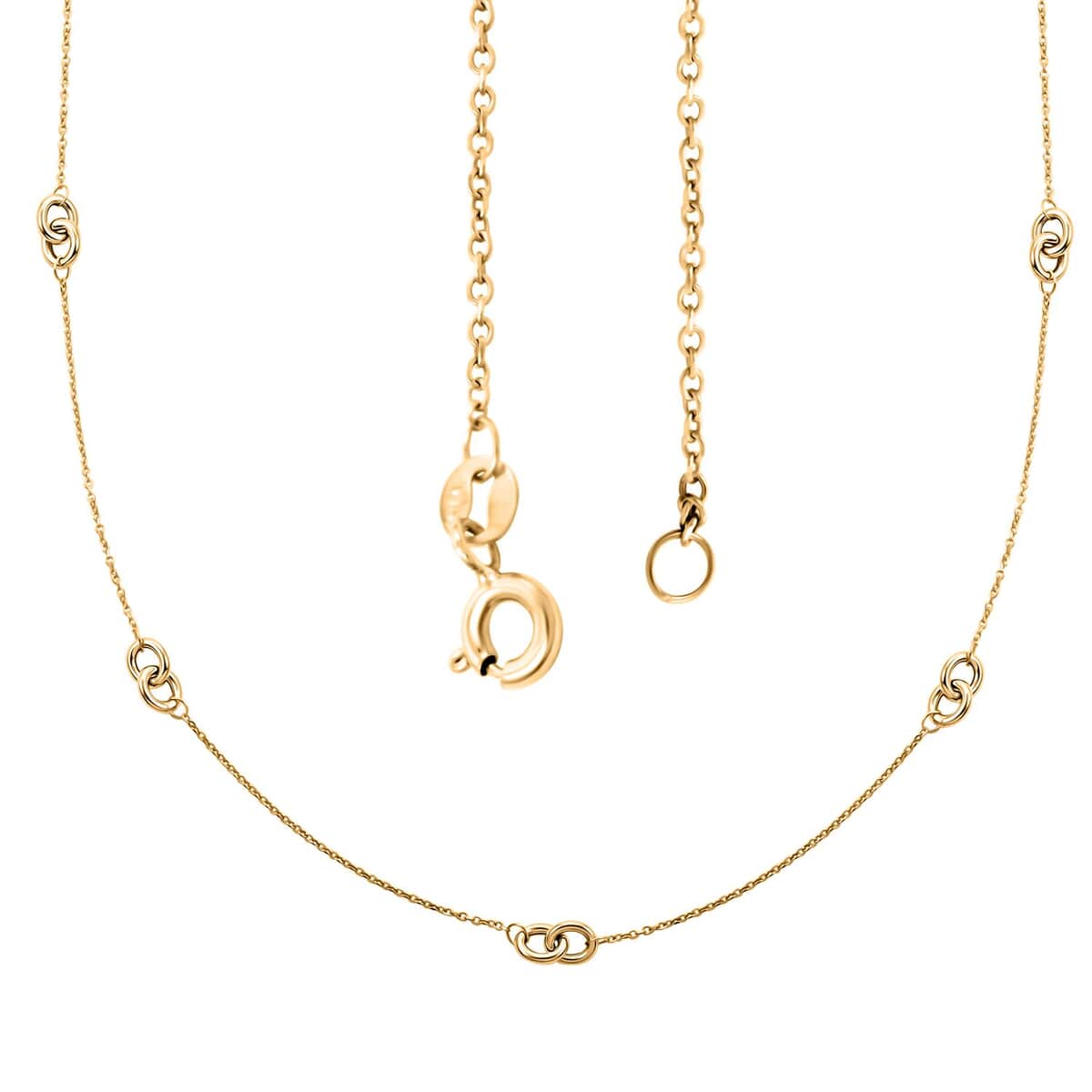 Italian Knot Stations Necklace in 10K Yellow Gold 2.20 Grams 20 Inches image number 3