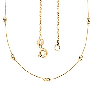 Italian Knot Stations Necklace in 10K Yellow Gold 2.20 Grams 20 Inches