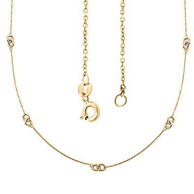 Italian Knot Stations Necklace in 10K Yellow Gold 2.20 Grams 20 Inches