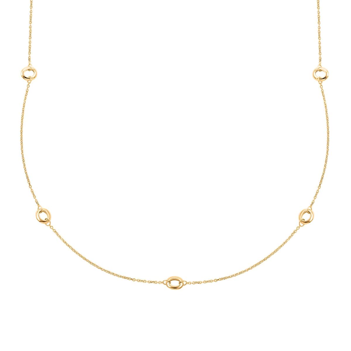 Italian Circle Stations Necklace in 10K Yellow Gold 1.95 Grams 20 Inches image number 0