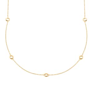 Italian Circle Stations Necklace in 10K Yellow Gold 1.95 Grams 20 Inches