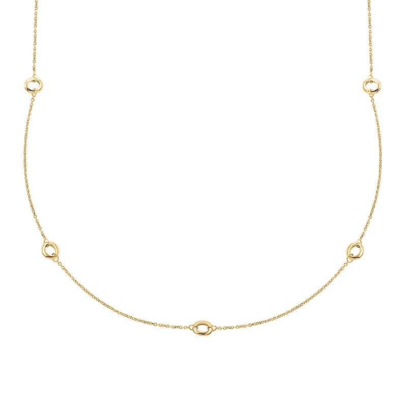 Italian Circle Stations Necklace in 10K Yellow Gold 1.95 Grams 20 Inches