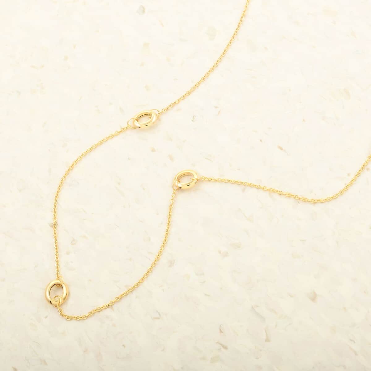 Italian Circle Stations Necklace in 10K Yellow Gold 1.95 Grams 20 Inches image number 1