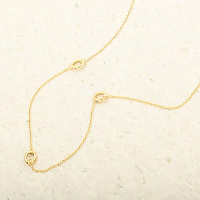 Italian Circle Stations Necklace in 10K Yellow Gold 1.95 Grams 20 Inches