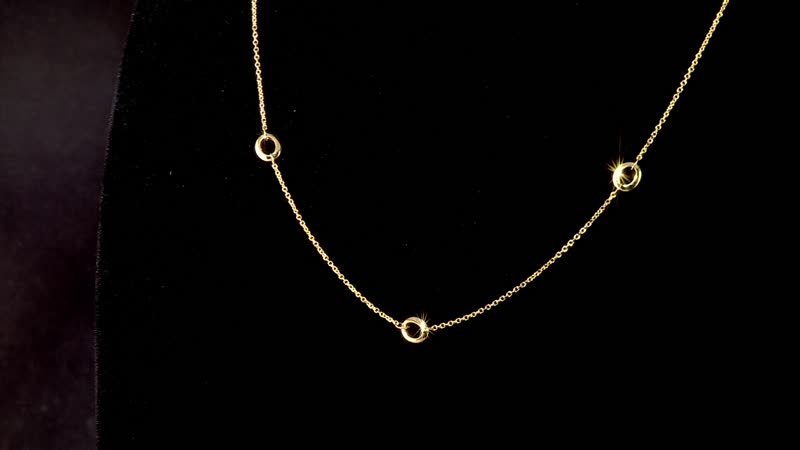 Italian Circle Stations Necklace in 10K Yellow Gold 1.95 Grams 20 Inches