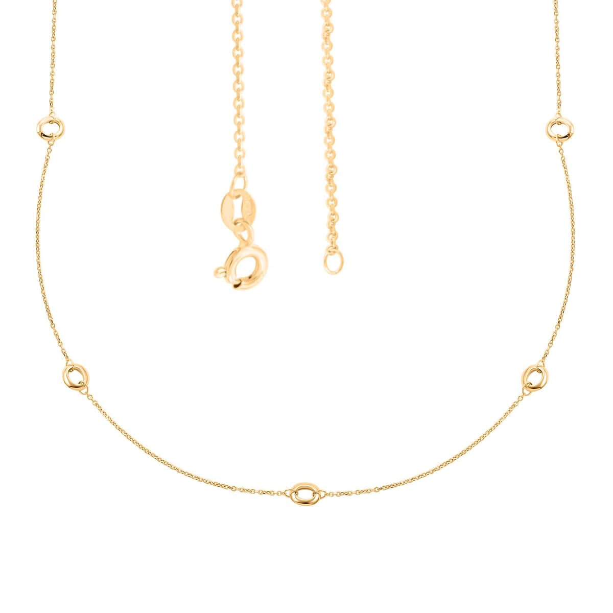 Italian Circle Stations Necklace in 10K Yellow Gold 1.95 Grams 20 Inches image number 3