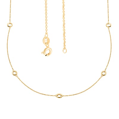Italian Circle Stations Necklace in 10K Yellow Gold 1.95 Grams 20 Inches