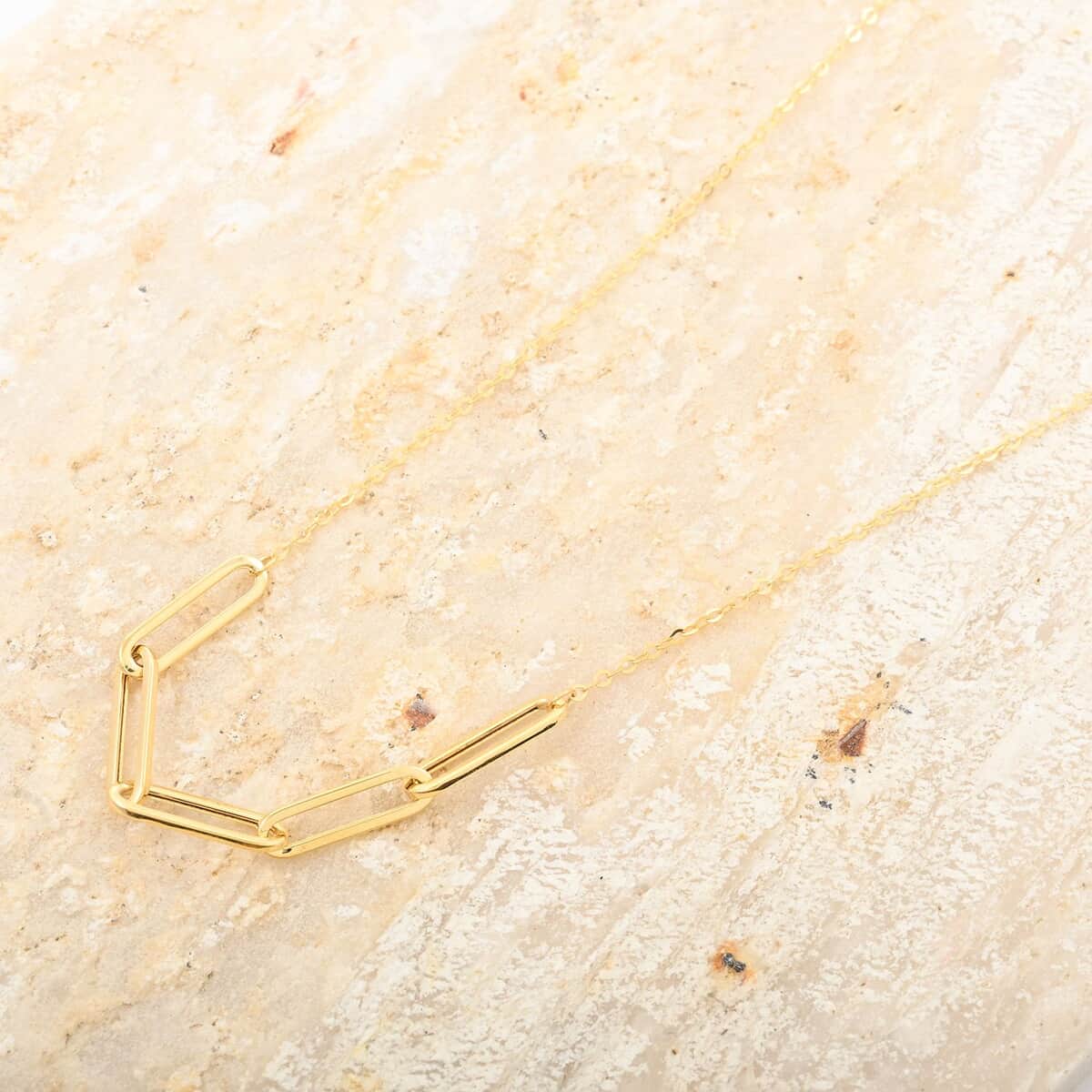 Italian Paperclip Necklace in 10K Yellow Gold 1.0 Grams 18-20 Inches image number 1