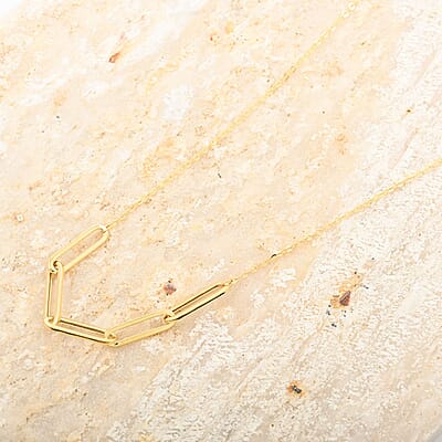 Italian Paperclip Necklace in 10K Yellow Gold 1.0 Grams 18-20 Inches