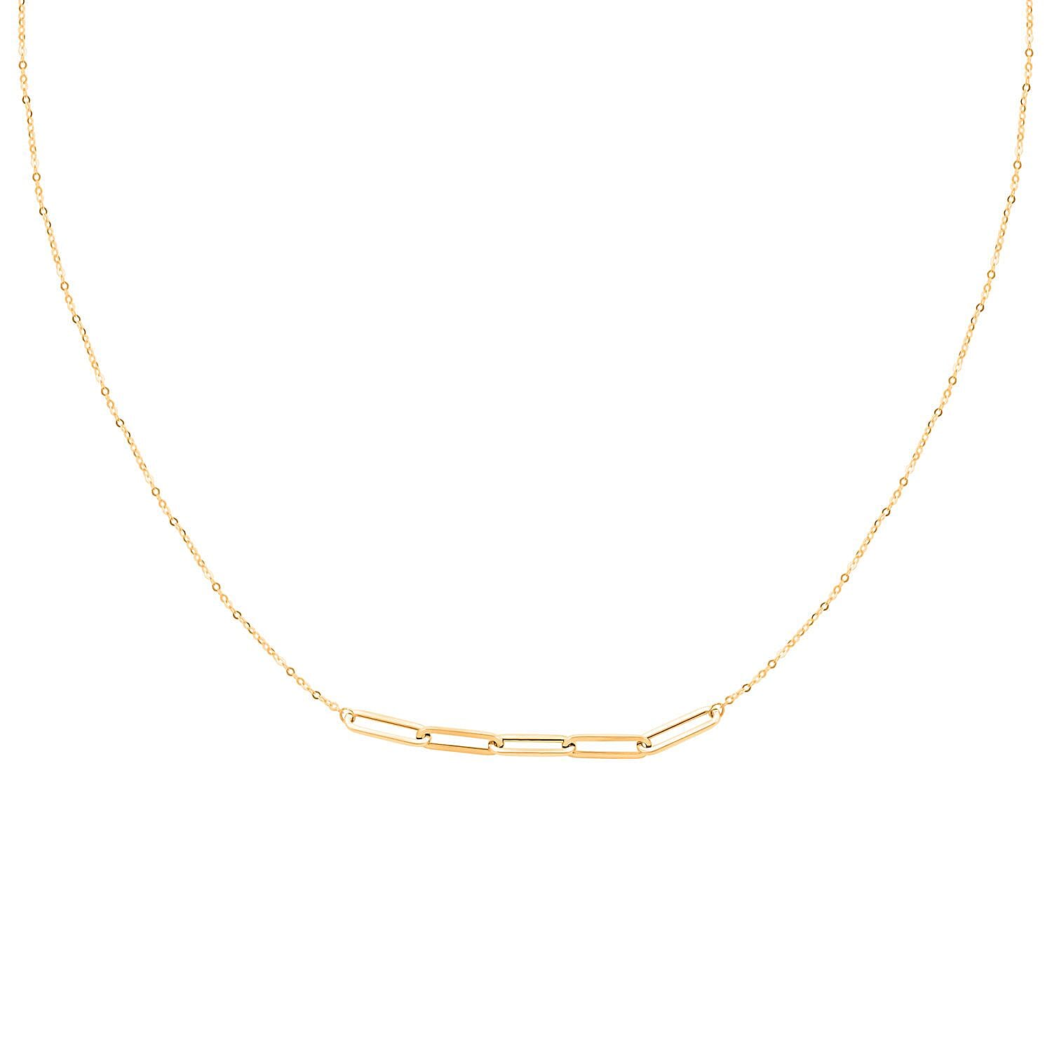 Italian Paperclip Necklace in 10K Yellow Gold 1.0 Grams 18-20 Inches
