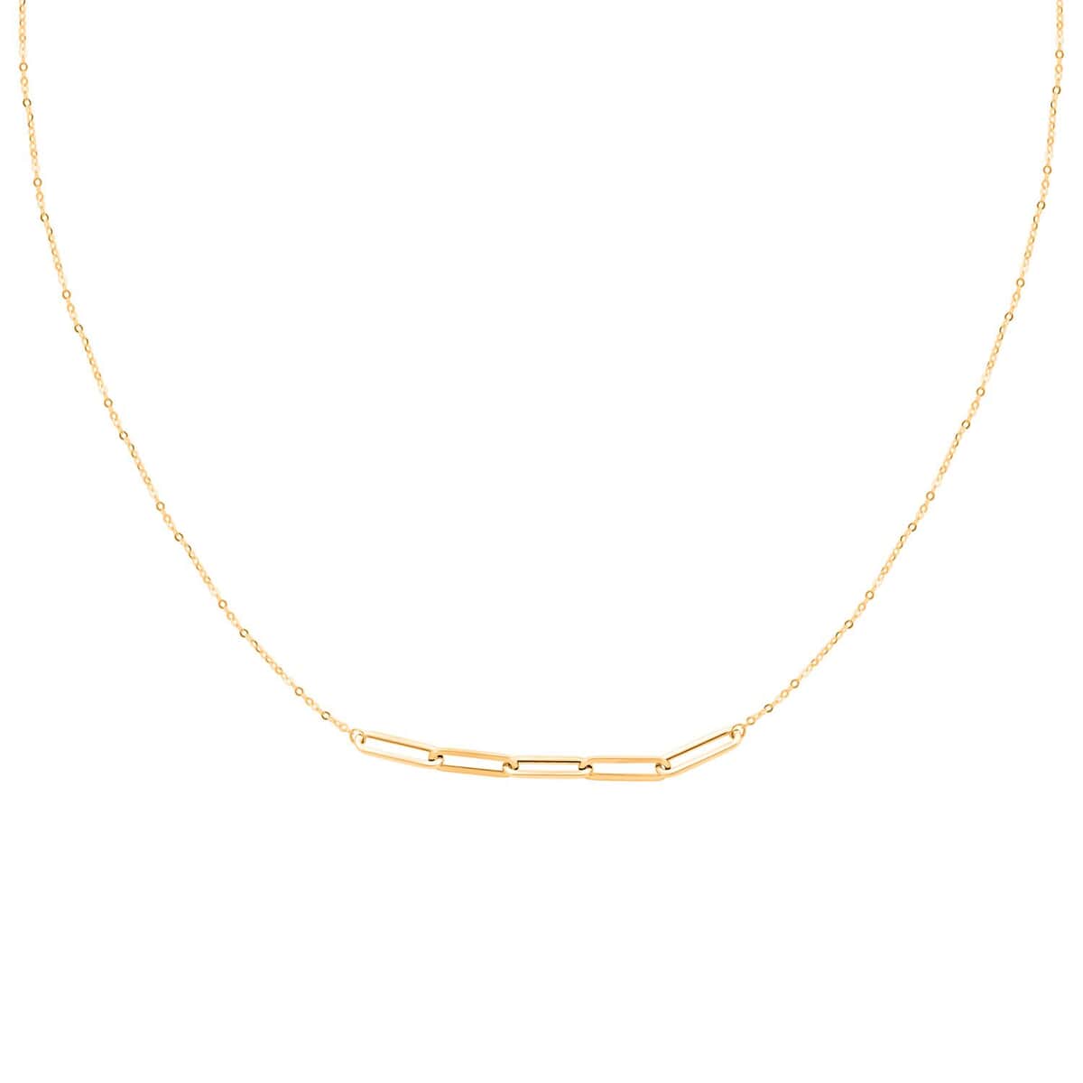 Italian Paperclip Necklace in 10K Yellow Gold 1.0 Grams 18-20 Inches image number 2