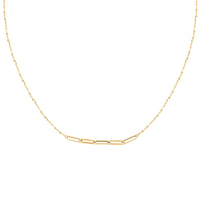 Italian Paperclip Necklace in 10K Yellow Gold 1.0 Grams 18-20 Inches