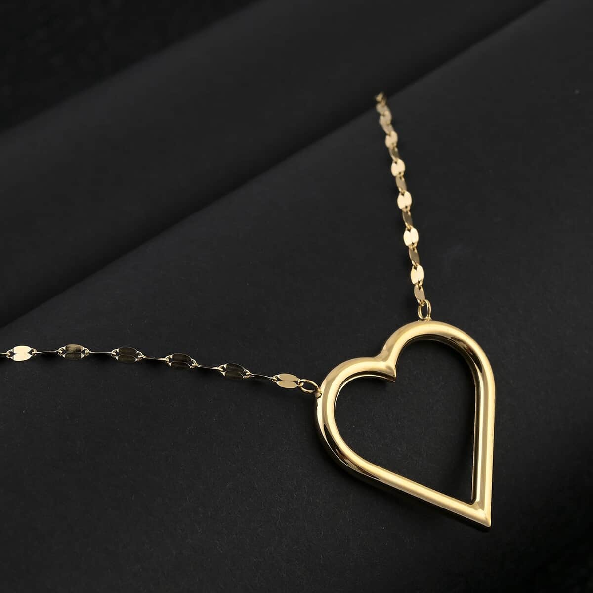 Italian Heart Necklace in 10K Yellow Gold 1.56 Grams 18-20 Inches image number 1