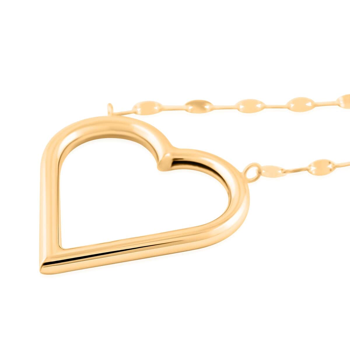 Italian Heart Necklace in 10K Yellow Gold 1.56 Grams 18-20 Inches image number 2