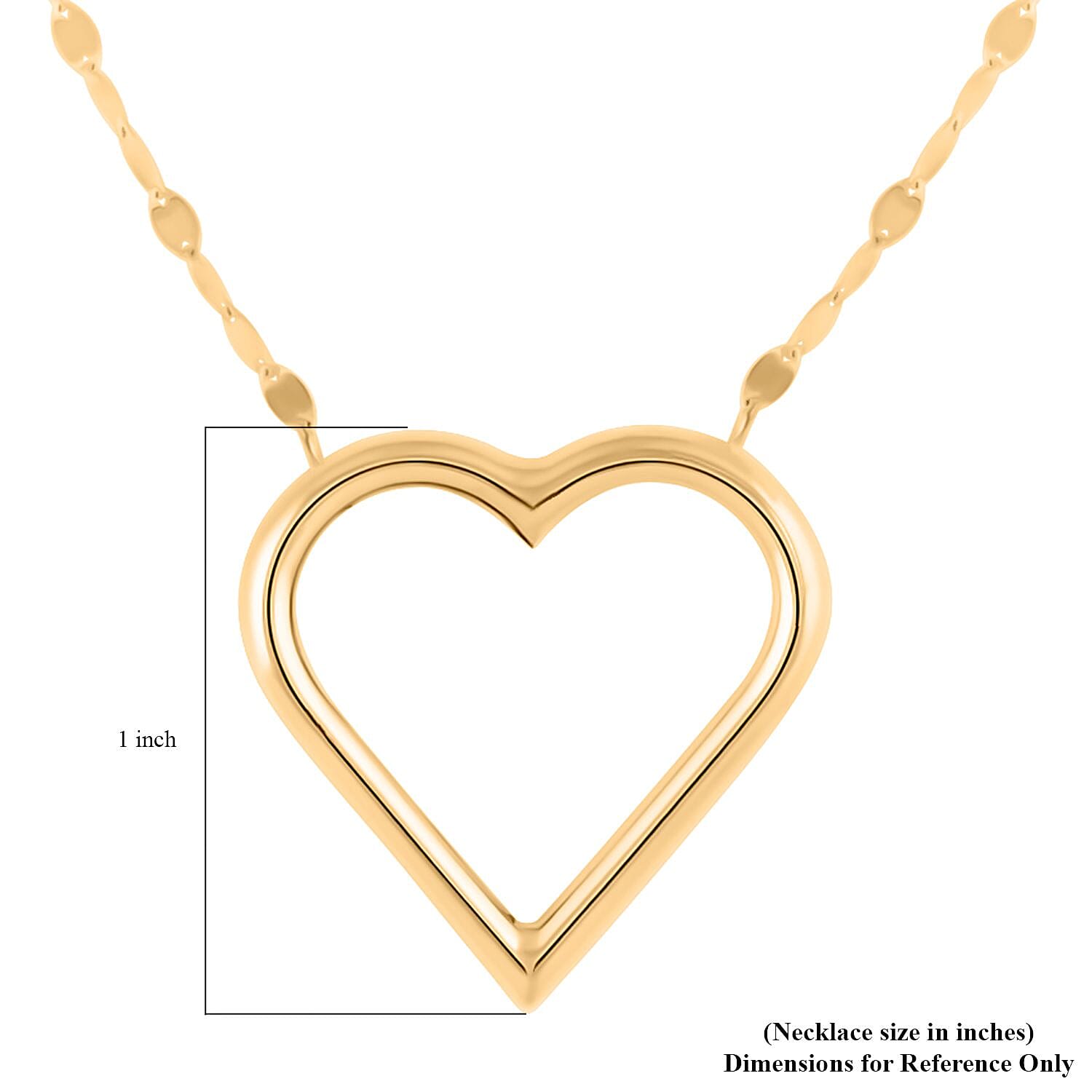 Italian Heart Necklace in 10K Yellow Gold 1.56 Grams 18-20 Inches